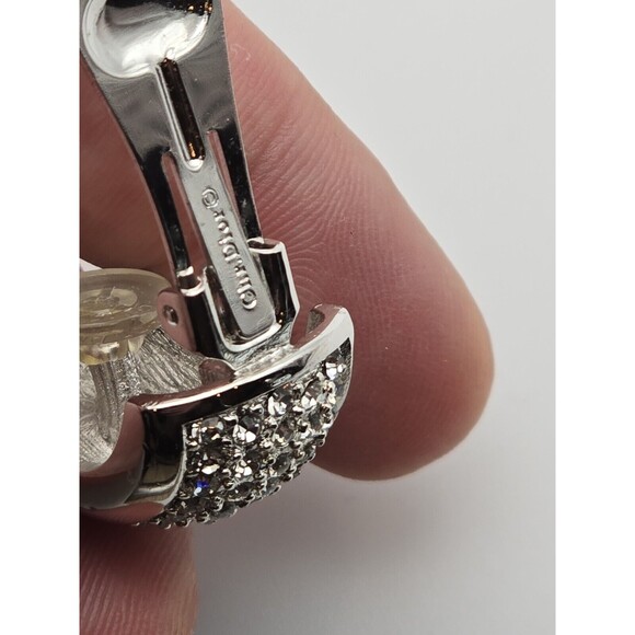 Vintage Christian Dior Signed Half Hoop Rhinestone Earrings, Perfect Condition - Picture 7 of 9